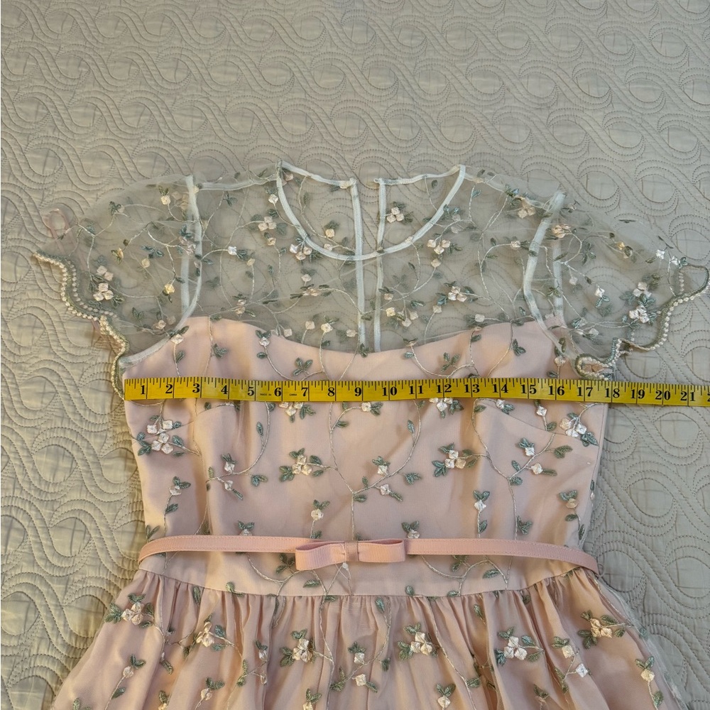 Floral Embroidered Peach Dress - Picture 7 of 11